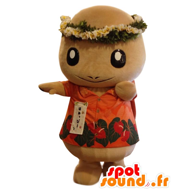 Mascotte Honuppi, carattere fiorito Hawaii - MASFR25769 - Yuru-Chara mascotte giapponese