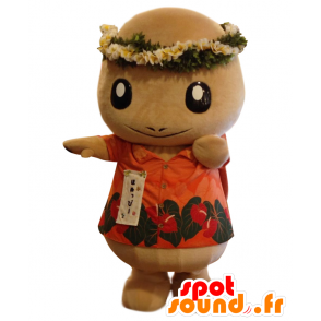 Mascotte d'Honuppi, personnage fleuri d'Hawaï - MASFR25769 - Mascottes Yuru-Chara Japonaises