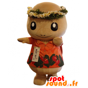 Honuppi maskot, blommig karaktär från Hawaii - Spotsound maskot