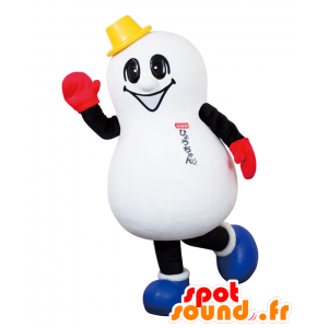 Hyou-chan maskot, hvid squash med hat - Spotsound maskot kostume