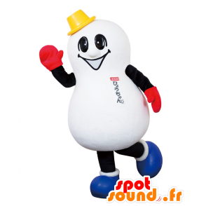 Hyou-chan maskot, vit squash, med hatt - Spotsound maskot