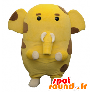 Zohkirin mascotte, giallo e marrone elefante, rotondo e carino - MASFR25775 - Yuru-Chara mascotte giapponese