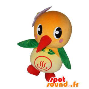 Mascote Yutotto, pássaro, pica pau, laranja e bege verde - MASFR25777 - Yuru-Chara Mascotes japoneses