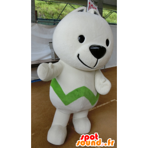 Heard-chan maskot, vit och grön hund, från Wakayama - Spotsound