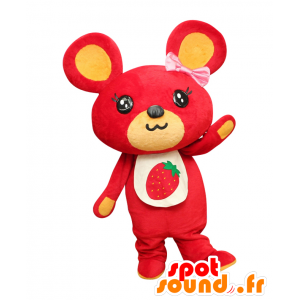 Maskot Cody the Cub, röd och gul mus - Spotsound maskot