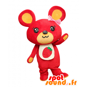 Μασκότ Cody το Cub, κόκκινο και κίτρινο ποντίκι - Ιαπωνικές μασκότ Yuru-Chara - MASFR25779 - SpotSound.fr