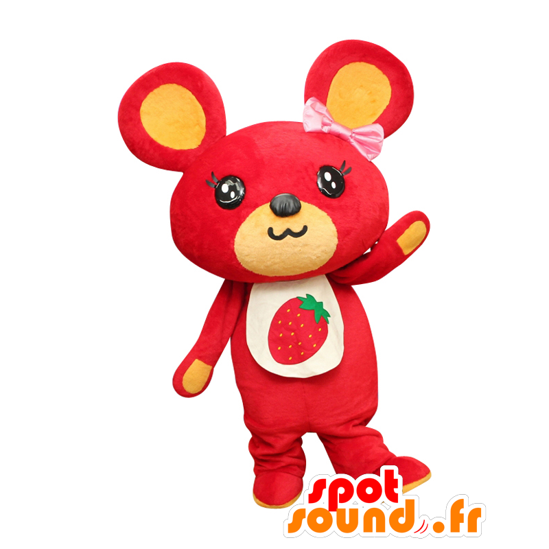Μασκότ Cody το Cub, κόκκινο και κίτρινο ποντίκι - Ιαπωνικές μασκότ Yuru-Chara - MASFR25779 - SpotSound.fr