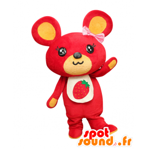 Μασκότ Cody το Cub, κόκκινο και κίτρινο ποντίκι - Ιαπωνικές μασκότ Yuru-Chara - MASFR25779 - SpotSound.fr