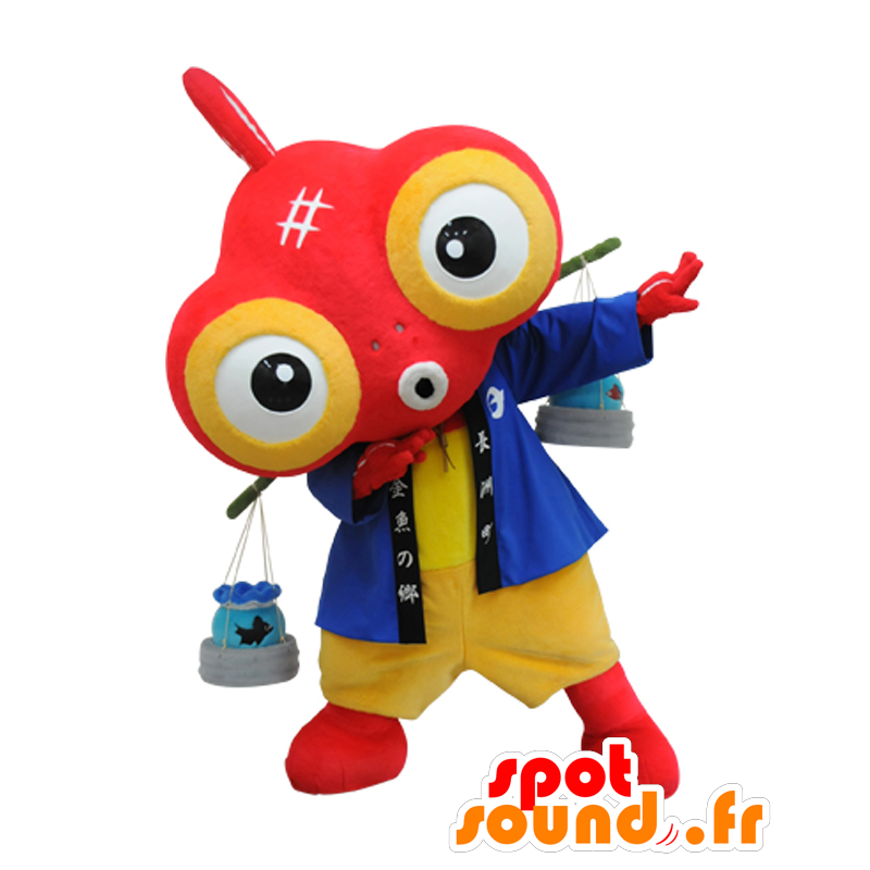 Furekin-chan mascot, colorful fish with big eyes - MASFR25780 - Yuru-Chara Japanese mascots