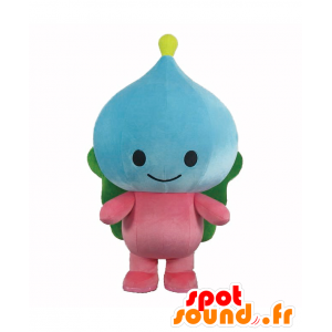 Mascotte de Saniel, bonhomme bleu, rose et vert - MASFR25785 - Mascottes Yuru-Chara Japonaises