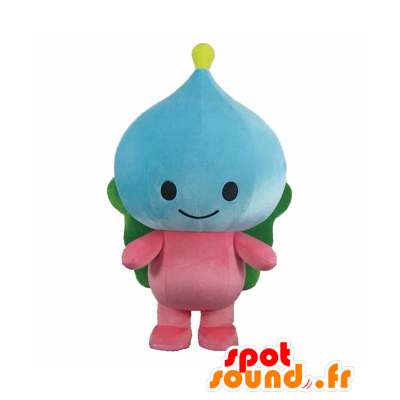 Mascot Saniel, Blauwe sneeuw pop, roze en groen - MASFR25785 - Yuru-Chara Japanse Mascottes