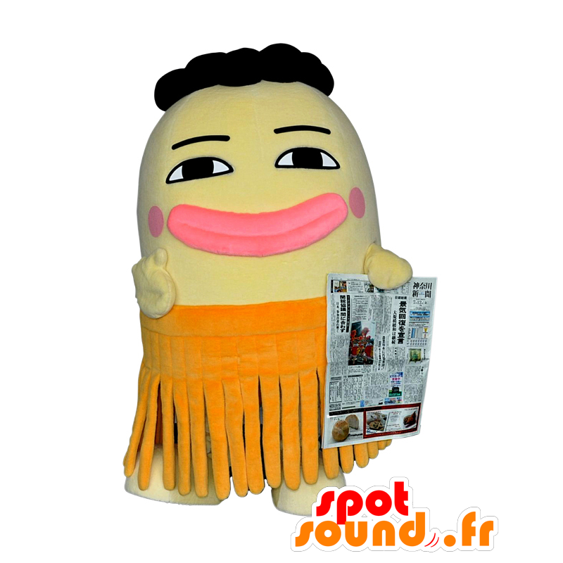 Mascotte de Kanaloco Seijin, bonhomme avec une jupe à franges - MASFR25786 - Mascottes Yuru-Chara Japonaises