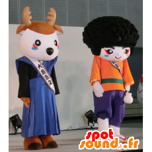 Maskoter Shikamaru og Kagekiyo, fart og asiatisk - MASFR25787 - Yuru-Chara japanske Mascots