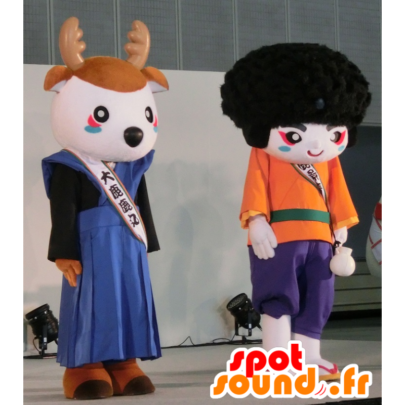 Maskoter Shikamaru og Kagekiyo, fart og asiatisk - MASFR25787 - Yuru-Chara japanske Mascots