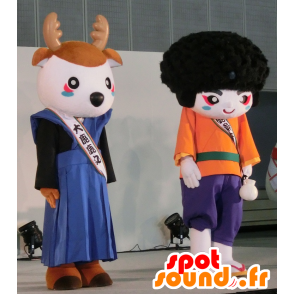 Mascotte Shikamaru e Kagekiyo, slancio e in Asia - MASFR25787 - Yuru-Chara mascotte giapponese