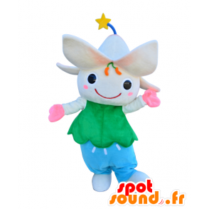 Yuribou mascot, blue flower, white and green - MASFR25788 - Yuru-Chara Japanese mascots