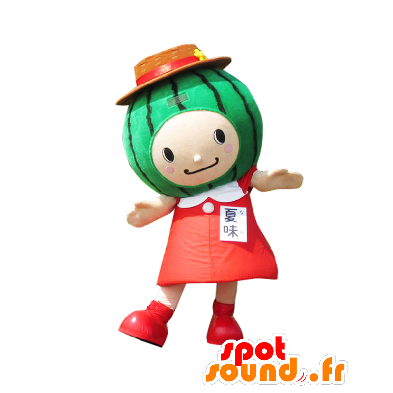Natsumi-chan mascotte meisje met een watermeloen hoofd - MASFR25789 - Yuru-Chara Japanse Mascottes