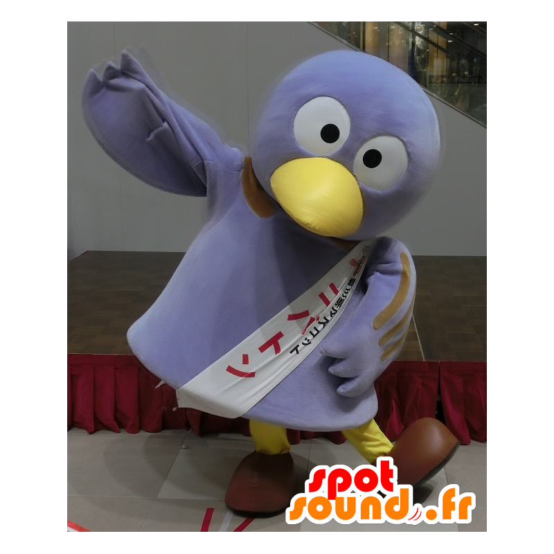 Mascotte de Kobaton, oiseau violet et jaune - MASFR25790 - Mascottes Yuru-Chara Japonaises