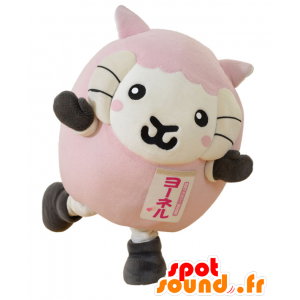 Mascotte de Yoneru, mouton rose et blanc, dodu et mignon - MASFR25792 - Mascottes Yuru-Chara Japonaises