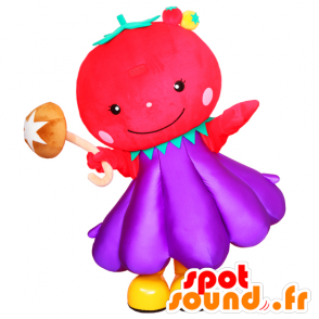 Mascotte de Tomashiina-chan, mi-tomate, mi-aubergine - MASFR25797 - Mascottes Yuru-Chara Japonaises