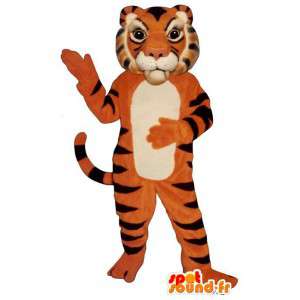 Orange tiger maskot, sort og hvid - Spotsound maskot kostume