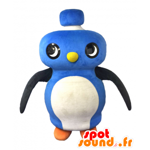 Chaplin mascotte, blu pinguino, bianco e uccello bianco - MASFR25799 - Yuru-Chara mascotte giapponese