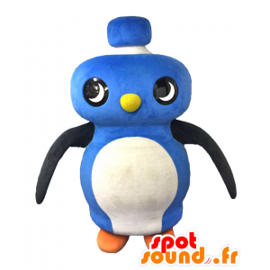 Mascot Chaplin, pinguim azul, pássaro preto e branco - MASFR25799 - Yuru-Chara Mascotes japoneses