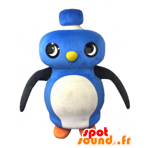 Chaplin mascotte, blu pinguino, bianco e uccello bianco - MASFR25799 - Yuru-Chara mascotte giapponese