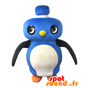 Mascotte de Chaplin, de pingouin bleu, blanc et noir, d'oiseau - MASFR25799 - Mascottes Yuru-Chara Japonaises