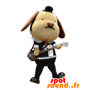 Mascotte de Chokoemon, chien marron et beige, musicien - MASFR25800 - Mascottes Yuru-Chara Japonaises