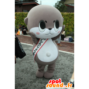Shinjo Kun mascotte, coniglio grigio e bianco, molto carino - MASFR25802 - Yuru-Chara mascotte giapponese