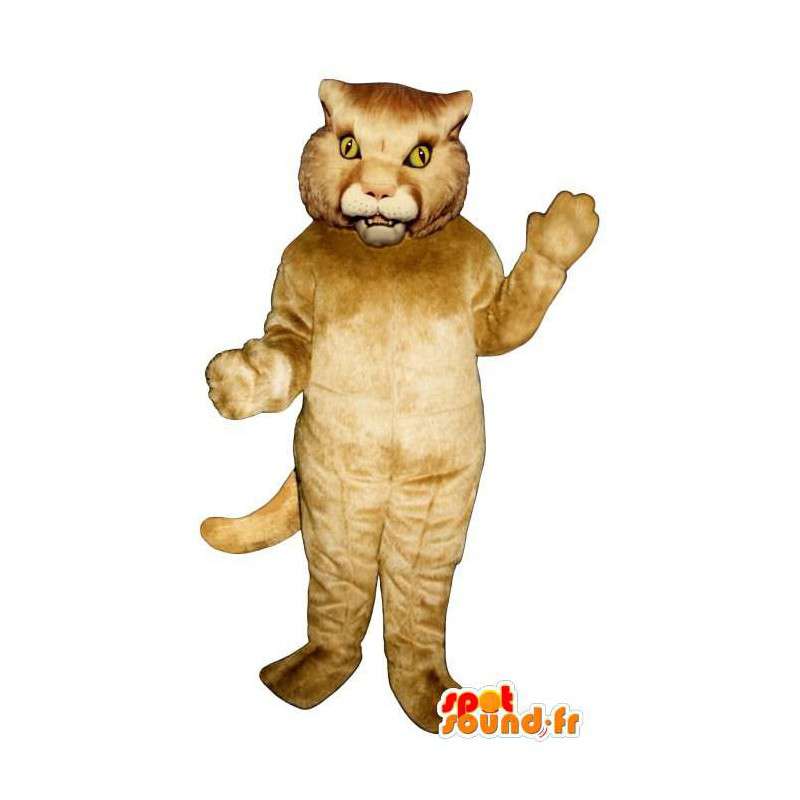 Beige leijona maskotti. beige tiikeri puku - MASFR006831 - Tiger Maskotteja