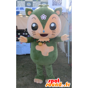 Yamanashi maskot, grøn og beige hamster - Spotsound maskot