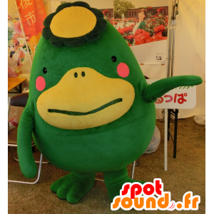 Mascot av Kurume, grønn og gul and, lubben og morsom - MASFR25807 - Yuru-Chara japanske Mascots