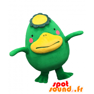 Mascote de Kurume, pato verde e amarelo, gordo e engraçado - MASFR25807 - Yuru-Chara Mascotes japoneses