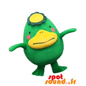 Mascotte di Kurume, anatra verde e giallo, paffuto e divertente - MASFR25807 - Yuru-Chara mascotte giapponese