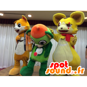 Mascottes de Togoshi, d'Ichiban-taro et de souris jaune - MASFR25808 - Mascottes Yuru-Chara Japonaises