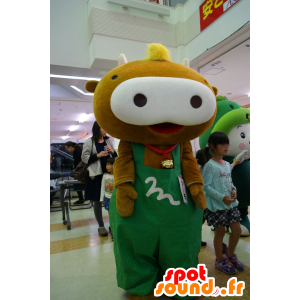 Marmo-kun mascotte, marmotta, con una tuta verde - MASFR25810 - Yuru-Chara mascotte giapponese