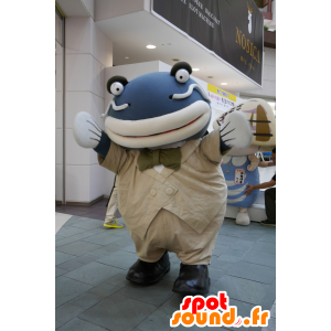 Doutor Mascot Catfish, peixe azul, vestido de bege - MASFR25814 - Yuru-Chara Mascotes japoneses