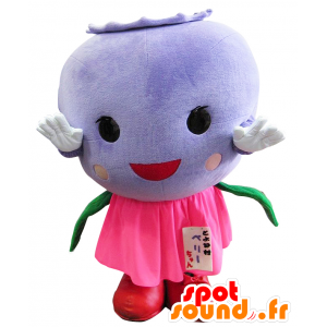 Berry-chan mascotte, un mirtillo gigante, viola e rosa - MASFR25819 - Yuru-Chara mascotte giapponese