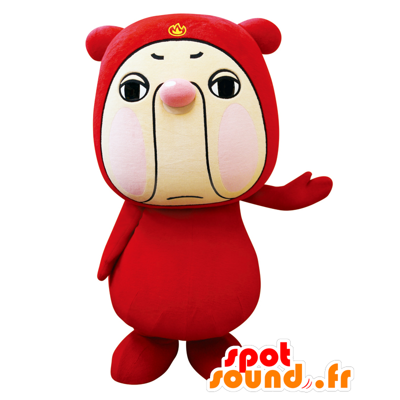 Mascot Mega Sato, snowman, dog, with a red outfit - MASFR25820 - Yuru-Chara Japanese mascots