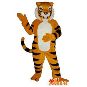 Oranssi tiikeri raidallinen musta puku - MASFR006833 - Tiger Maskotteja