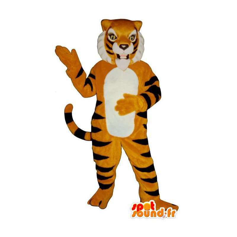 Laranja tigre listrado terno preto - MASFR006833 - Tiger Mascotes