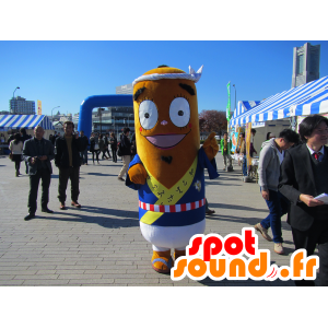 Roller Bow maskot, brun rulle, kæmpe cigar - Spotsound maskot