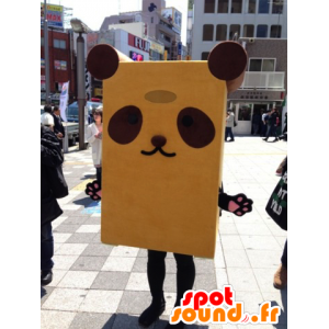 Kita Pan-kun maskot, gul och brun panda - Spotsound maskot