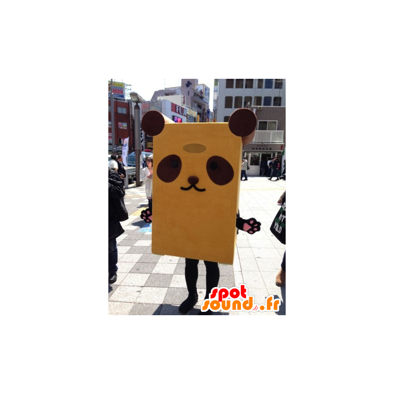 Mascot Kita Pan-kun, amarillo y marrón de la panda - MASFR25835 - Yuru-Chara mascotas japonesas