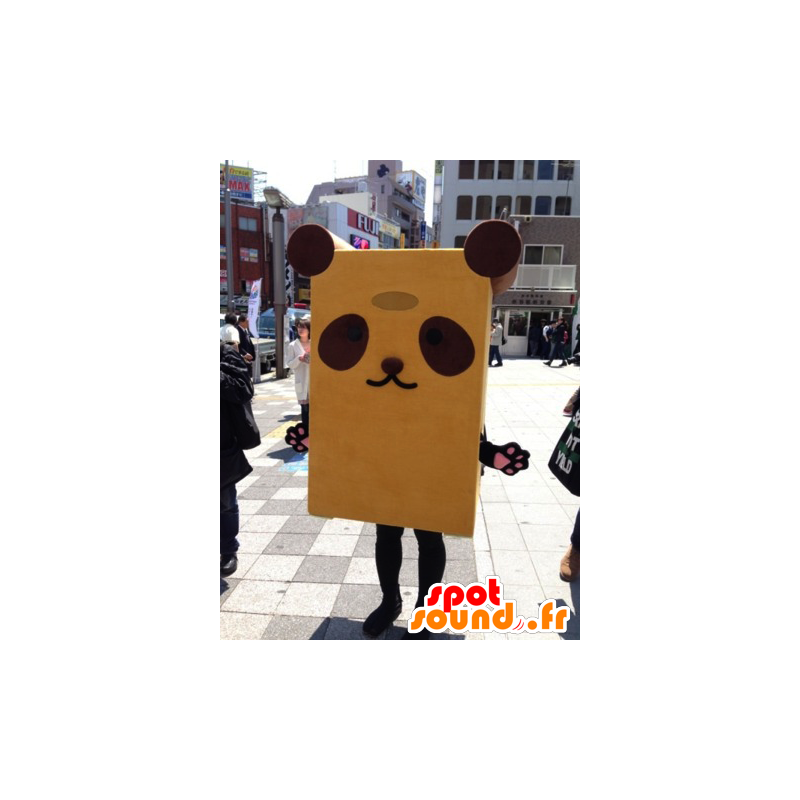 Kita Pan-kun maskot, gul og brun panda - Spotsound maskot