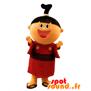 Zurarito mascot, Asian woman, with a red kimono - MASFR25836 - Yuru-Chara Japanese mascots