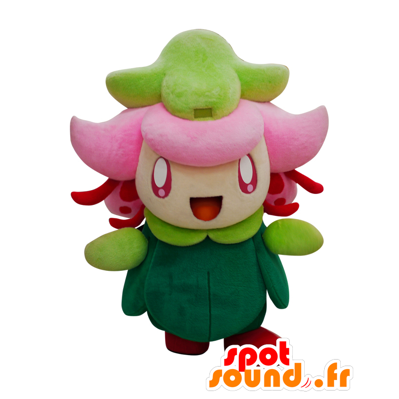 Mascotte de Miya-chan, de joli personnage rose et vert - MASFR25838 - Mascottes Yuru-Chara Japonaises