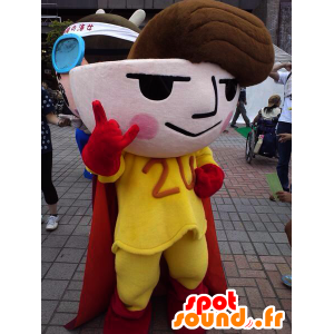 Mascota Yakisoban, tazón de sopa en traje de superhéroe - MASFR25839 - Yuru-Chara mascotas japonesas